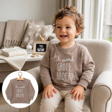 Sweater, trui, Ik, word, grote, broer, beige